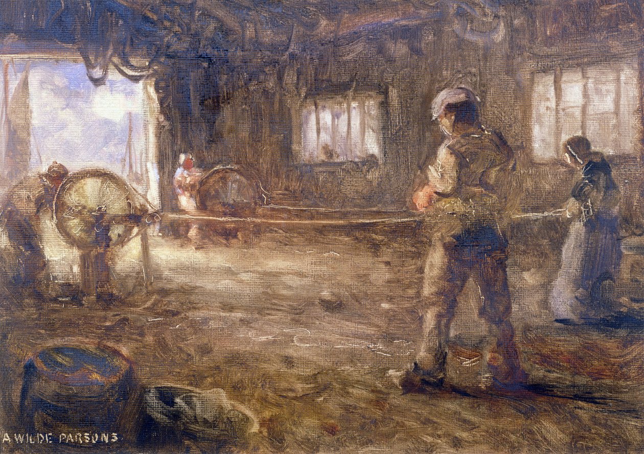 The Rope Walk, 1932 (olja på papper) av Arthur Wilde Parsons