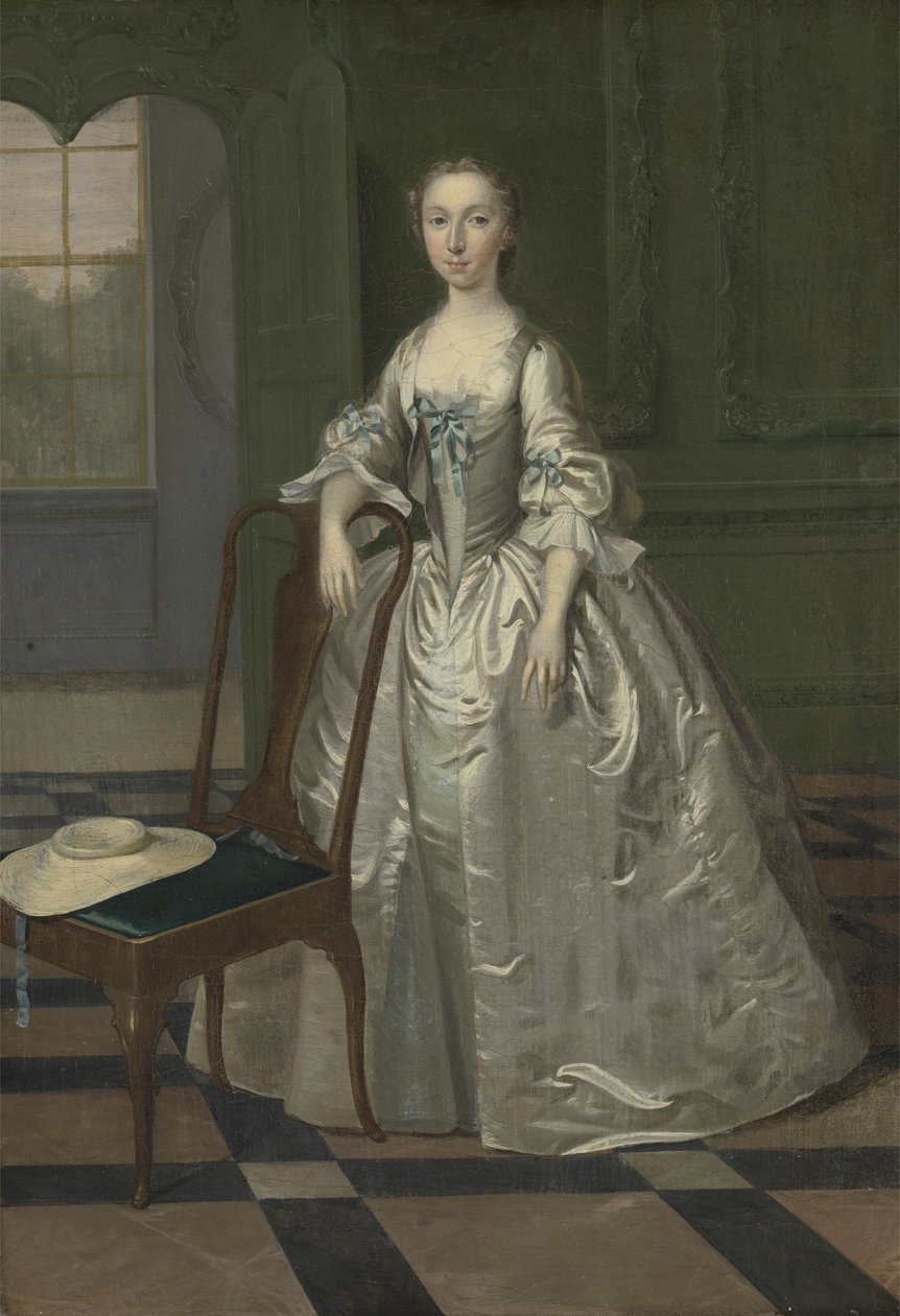 En dam i en salongen, ca 1740-41 av Arthur Devis