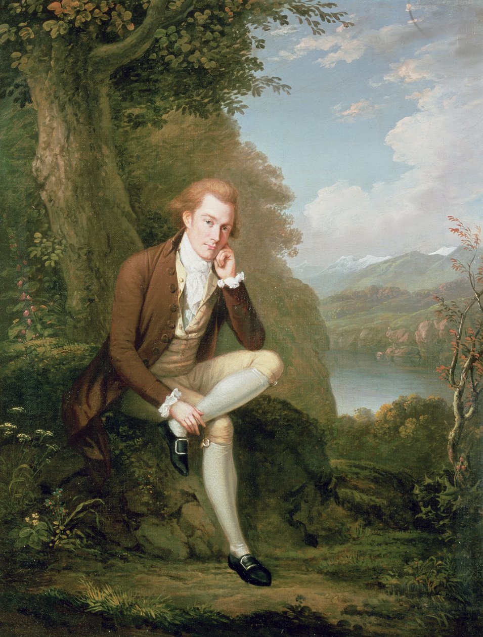 Porträtt av en man i brunt av Arthur Devis