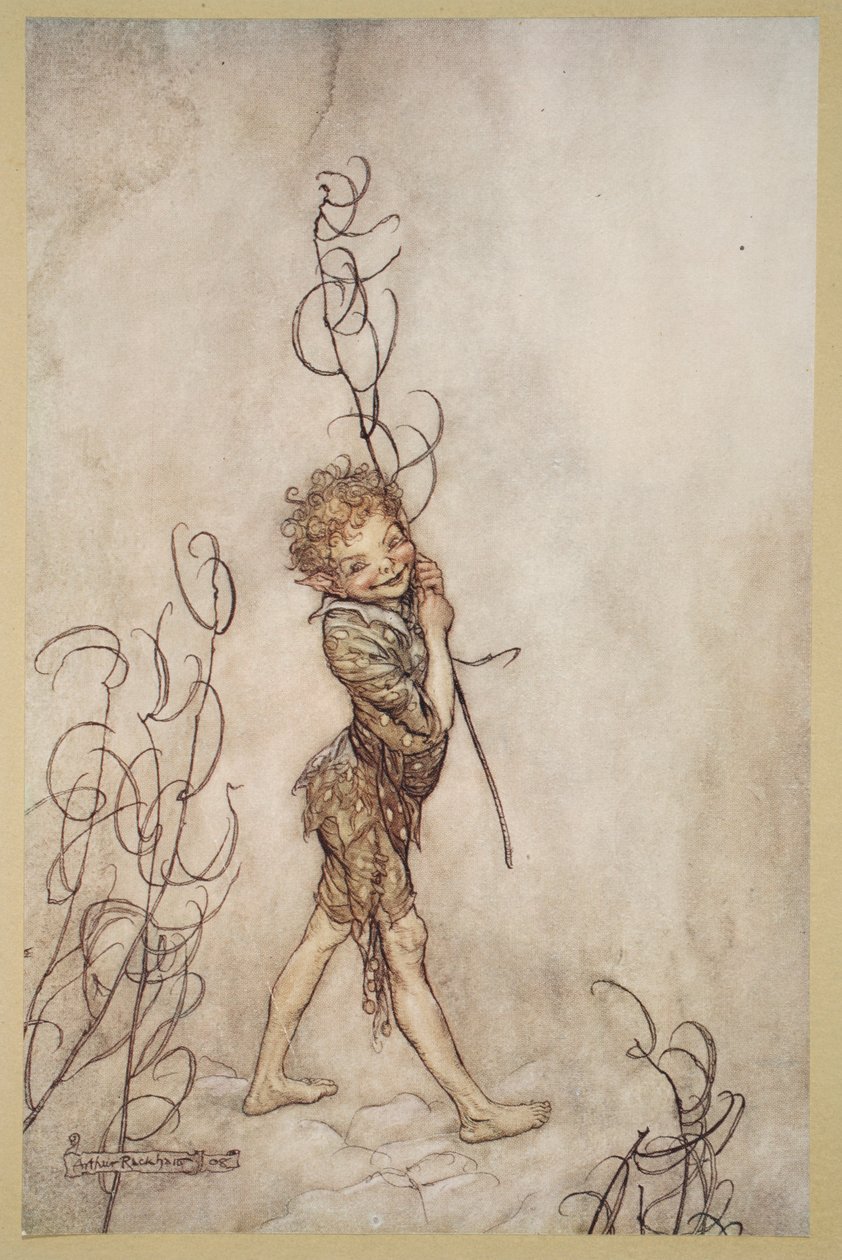 Herre, vilka dårar dessa dödliga är!, illustration från "Midsummer Nights Dream" av William Shakespeare av Arthur (after) Rackham