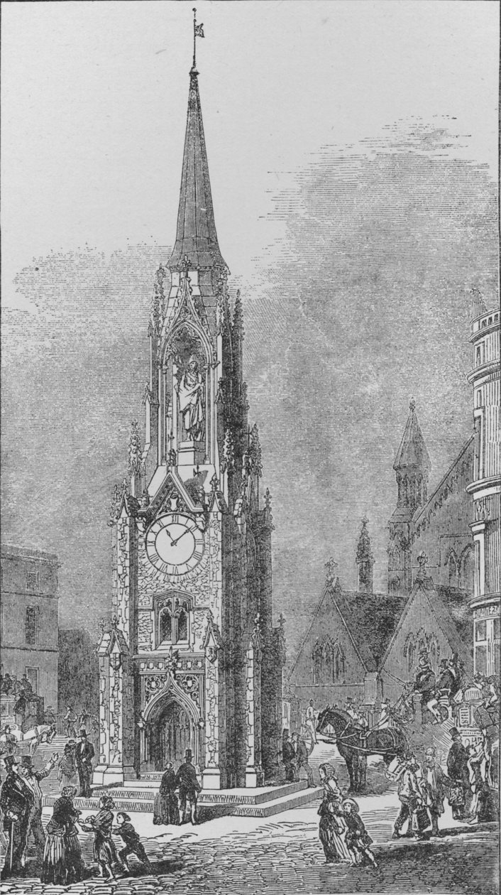 Wellington Testimonial Clock Tower som stod vid South End av London Bridge, som det ser ut av Arthur Ashpitel