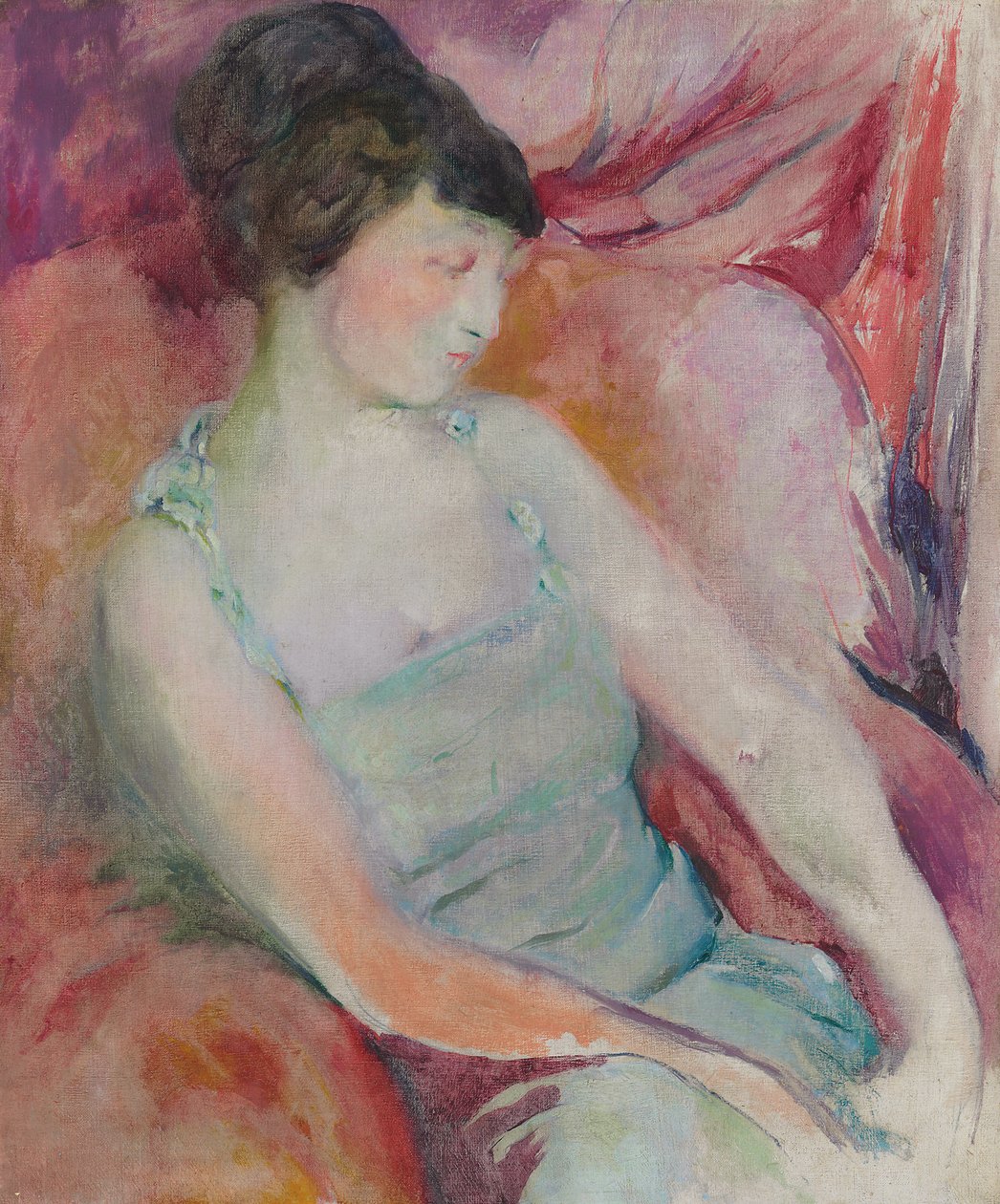 Porträtt av Helen Fleck Seyffert, ca 1921 (olja på duk) av Arthur Beecher Carles