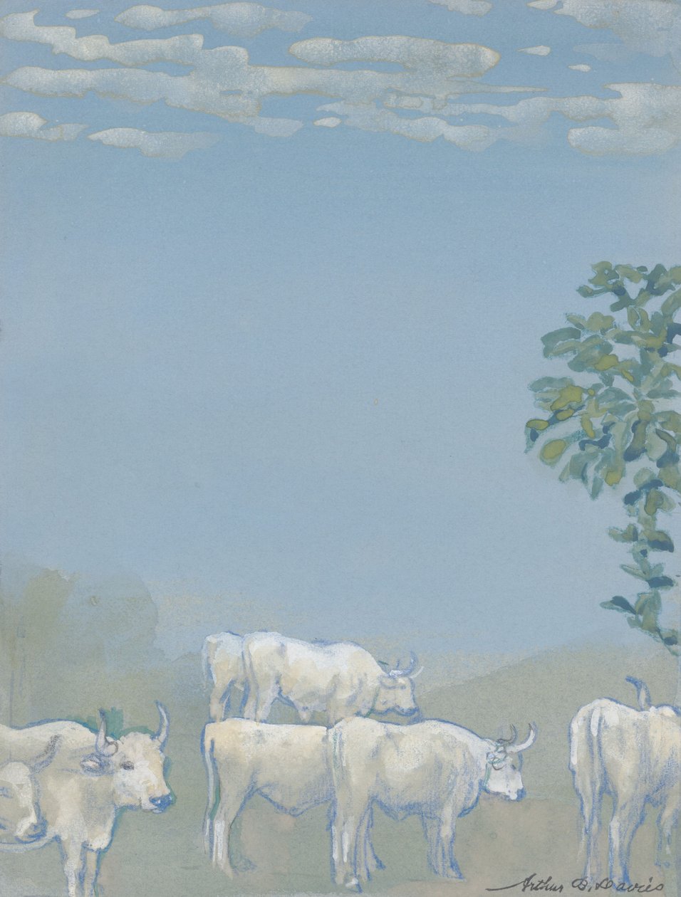 Landskap med kor av Arthur Bowen Davies