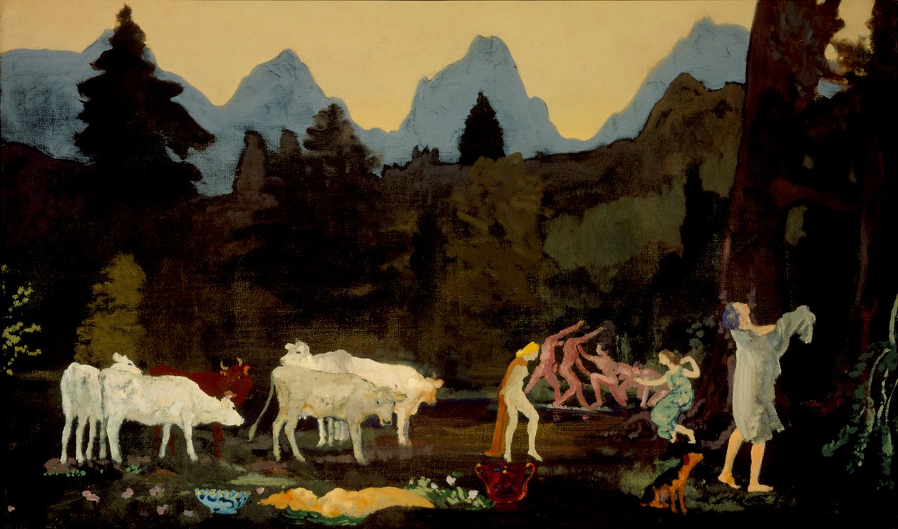 Pastoral Dells and Peaks, c.1908-11 av Arthur Bowen Davies