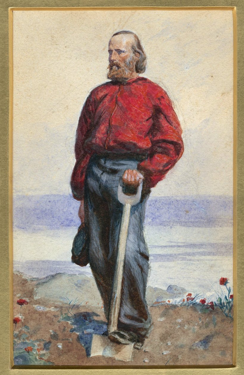 Giuseppe Garibaldi på Capri Island - Oeuvre de Arthur Boyd Houghton (1836-1875) - 1860 - Akvarell på papper - 25,5x18 - Privat samling av Arthur Boyd Houghton
