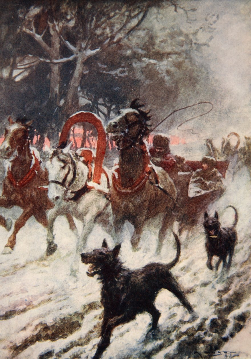 Elisabeth av Böhmen stjäl den ungerska kronan (färg litho) av Arthur C. (after) Michael