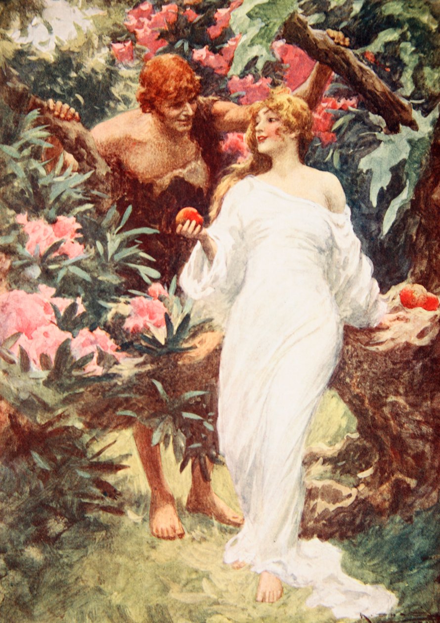 The Apples of Youth (färg litho) av Arthur C. (after) Michael