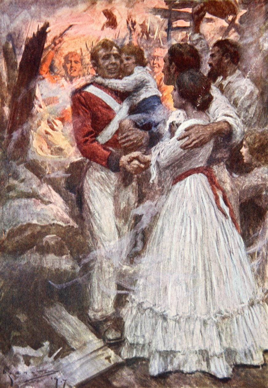 Löjtnant Havelocks mod (färg litho) av Arthur C. (after) Michael