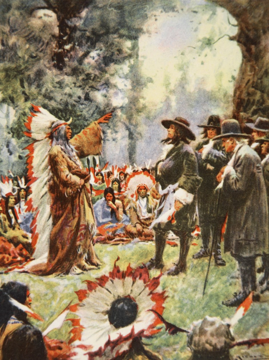 William Penns fördrag med indianerna, illustration från 