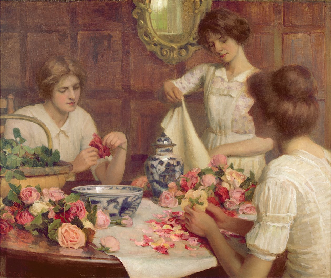 Pot Pourri (olja på duk) av Arthur Claude Cooke