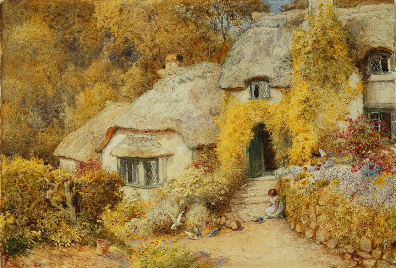 Stugor i Selworthy, Somerset av Arthur Claude Strachan