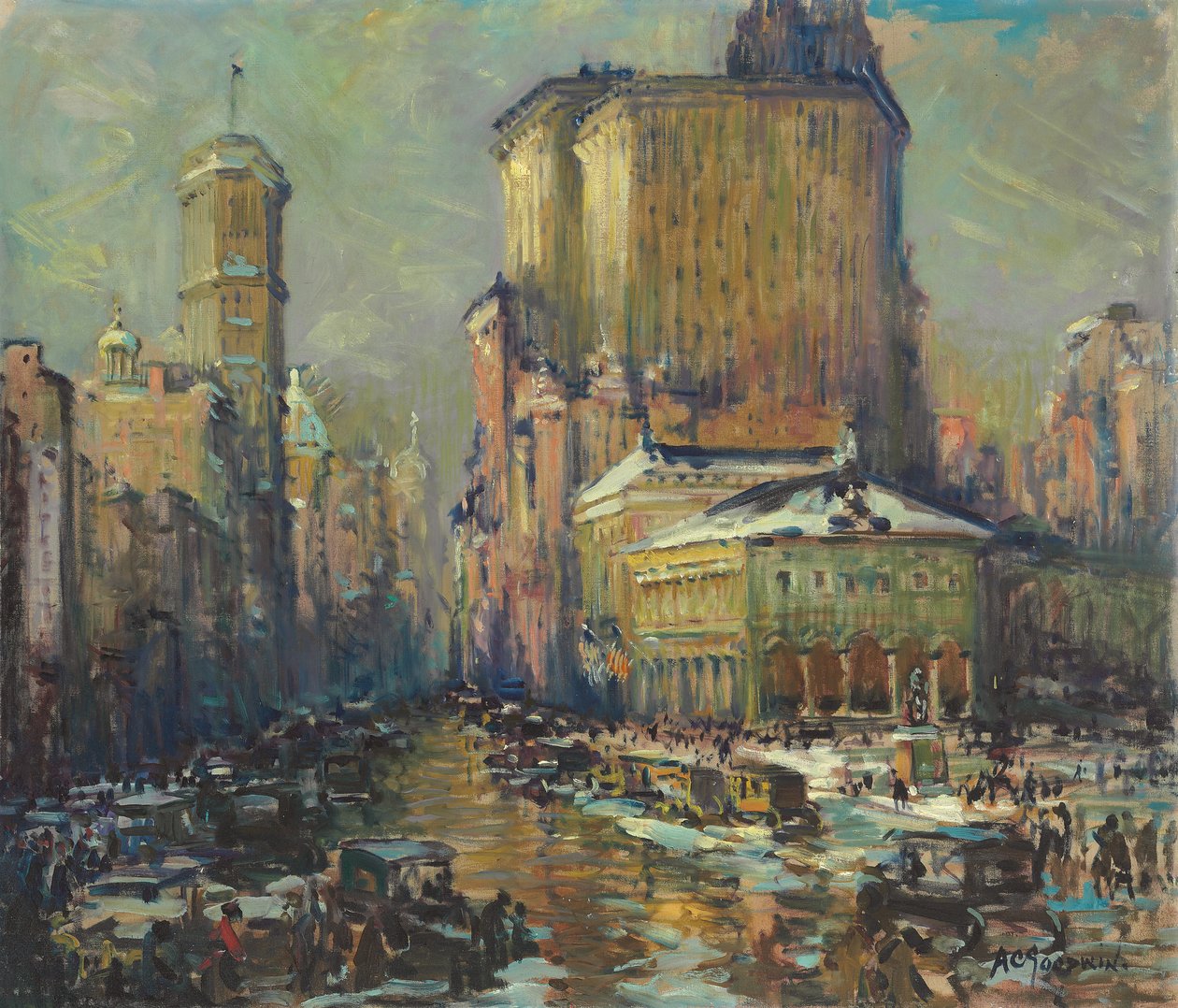 Herald Square, New York (olja på duk) av Arthur Clifton Goodwin