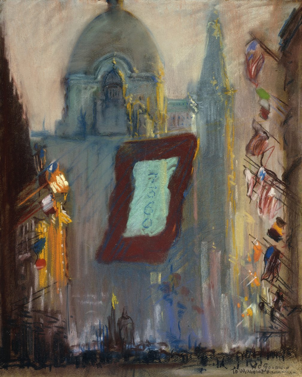 New York med flaggor av Arthur Clifton Goodwin