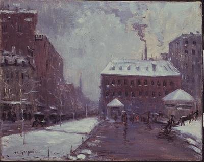 Tremont Street, Pelham Hotel, Boston (olja på duk) av Arthur Clifton Goodwin