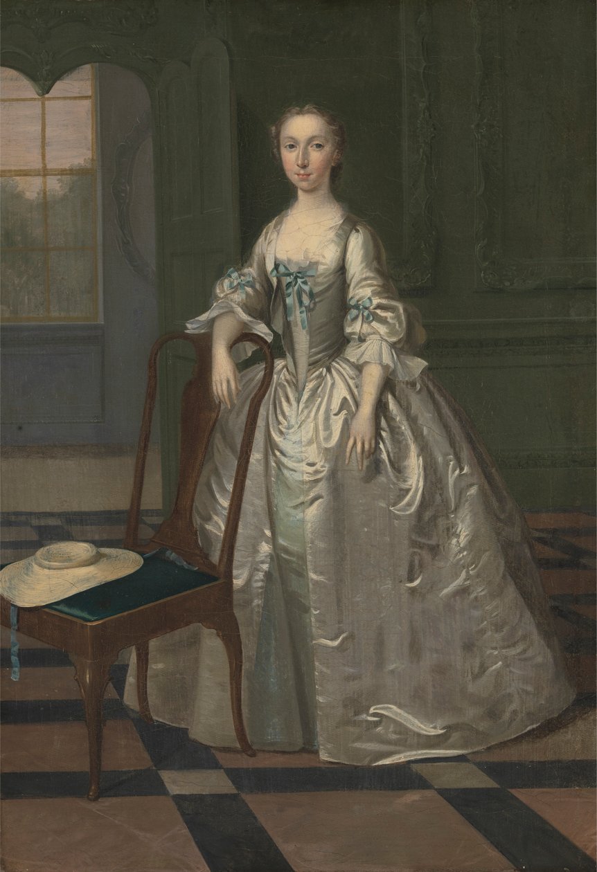 En dam i en salongen av Arthur Devis