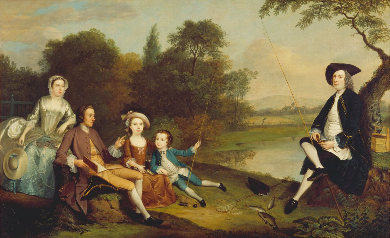 Porträtt av en familj, traditionellt känd som Swaine-familjen i Fencroft, Cambridgeshire av Arthur Devis