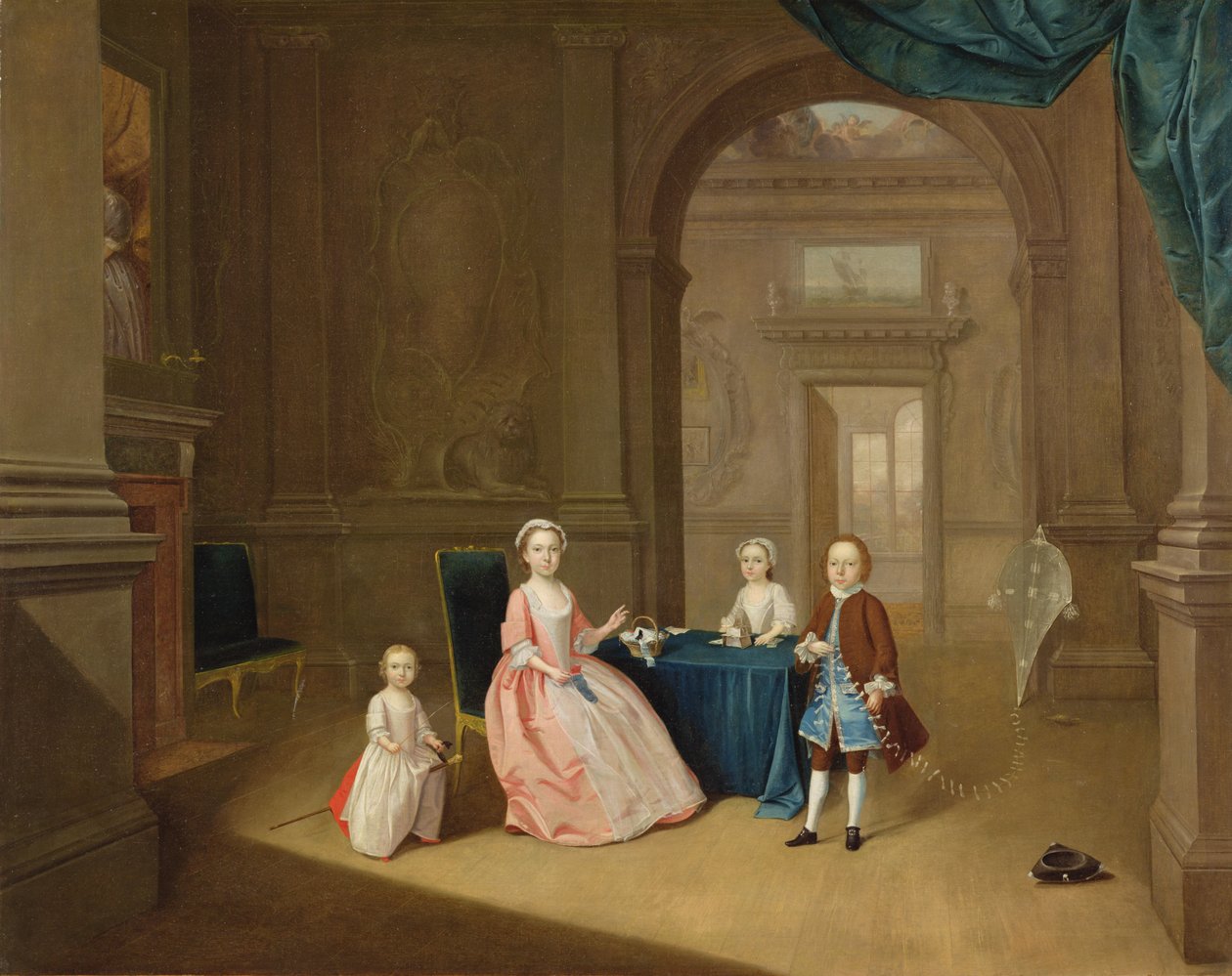 Porträtt av en grupp barn, ca 1743 (olja på duk) av Arthur Devis