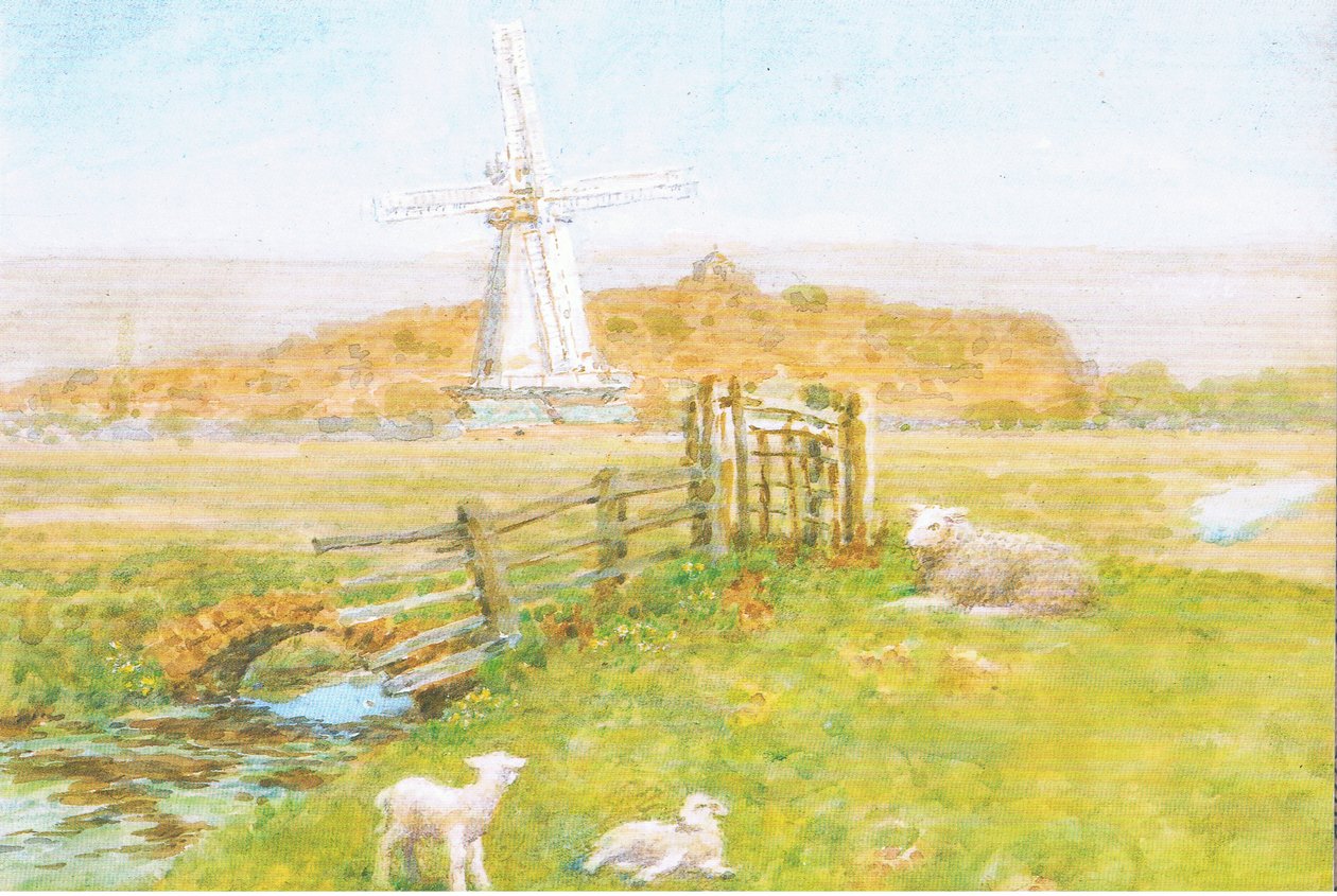 Väderkvarnen, Rye, Sussex, vykort, 1970-tal av Arthur Foord Hughes