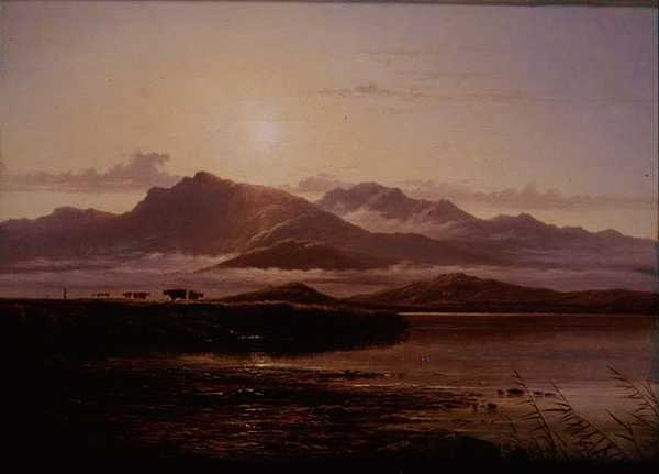 Morgon på stranden av en sjö av Arthur Gilbert
