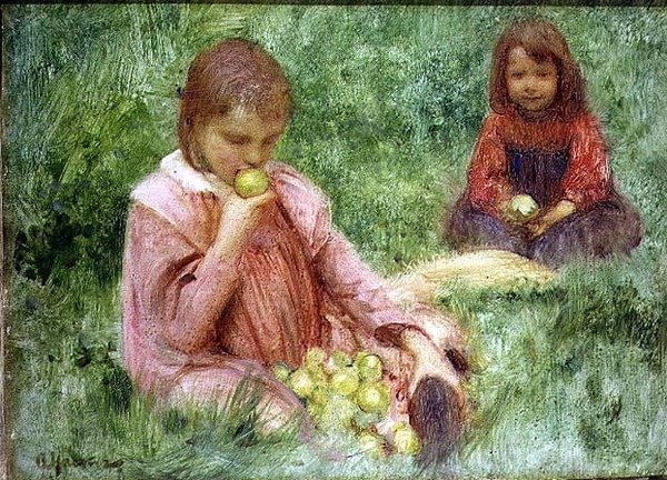 I fruktträdgården av Arthur Hacker