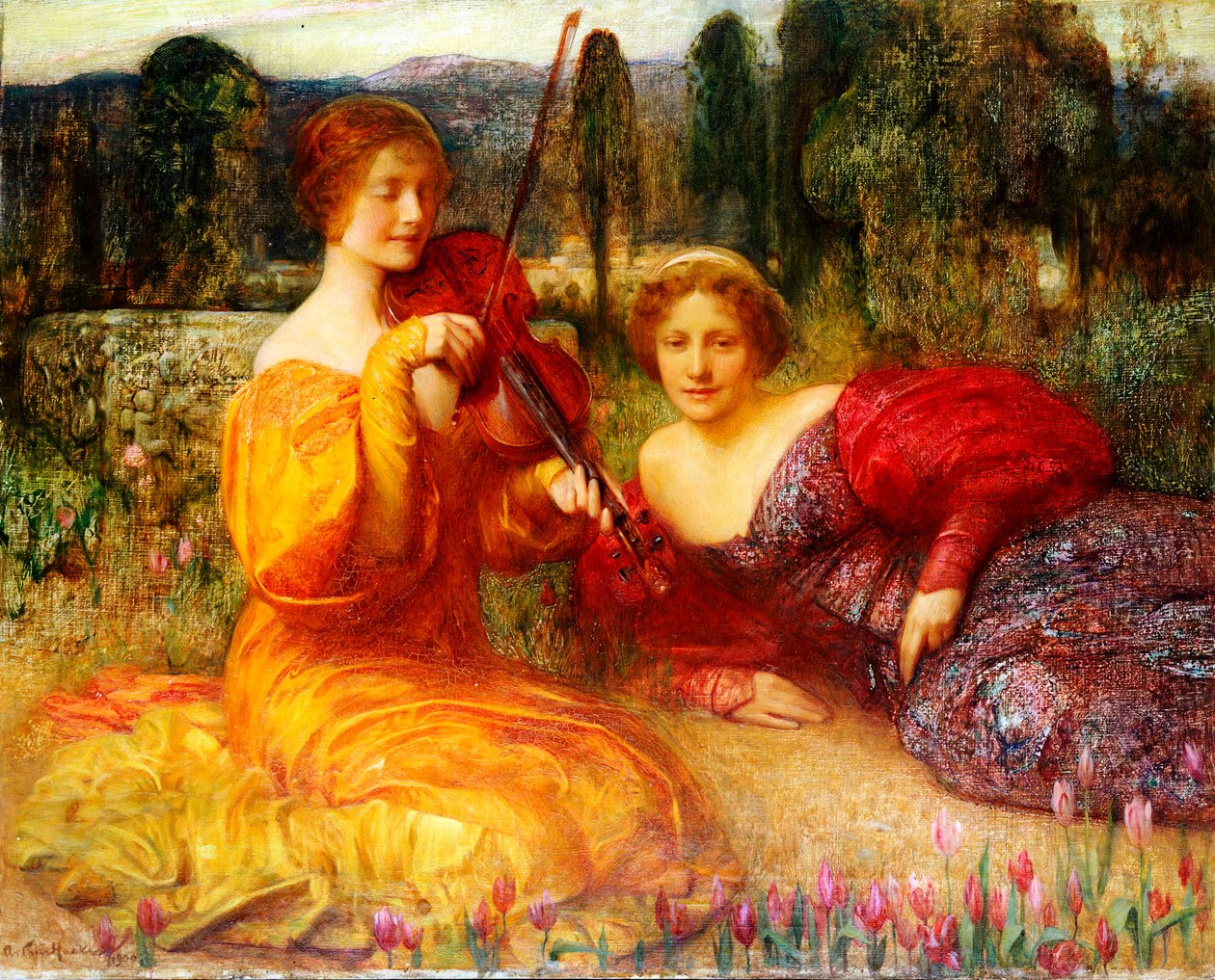 Tystnadens musiker, 1900 av Arthur Hacker