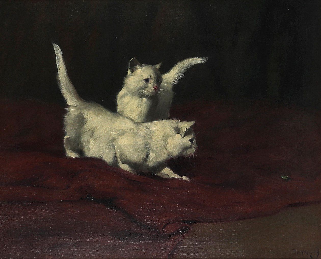 Arthur Heyer Kattunge tittar på en skalbagge av Arthur Heyer