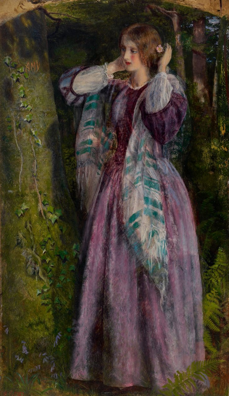 Amy, studie för "The Long Engagement", 1859 av Arthur Hughes