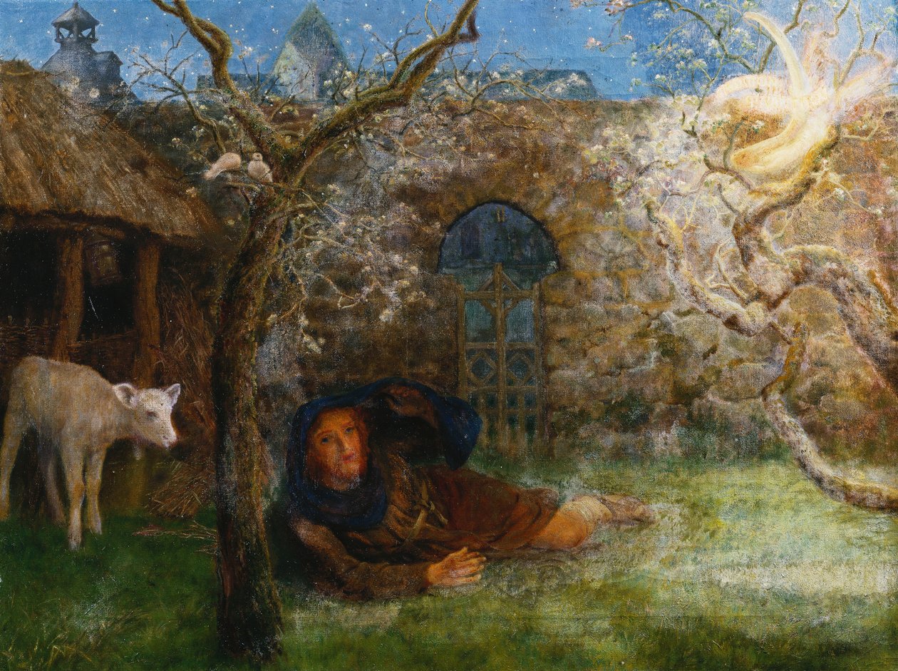 Caedmons uppvaknande, av Arthur Hughes