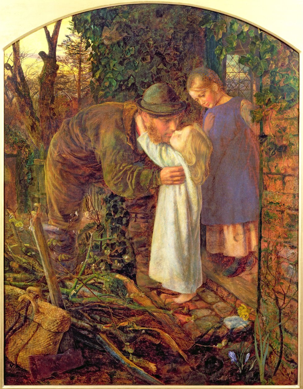 Hemma från jobbet, 1861 av Arthur Hughes