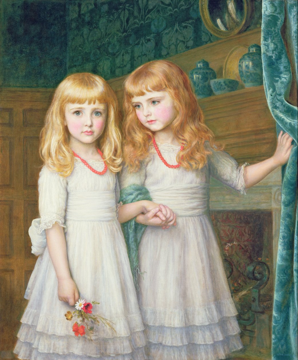 Marjorie og Lettice Wormaldswed av Arthur Hughes