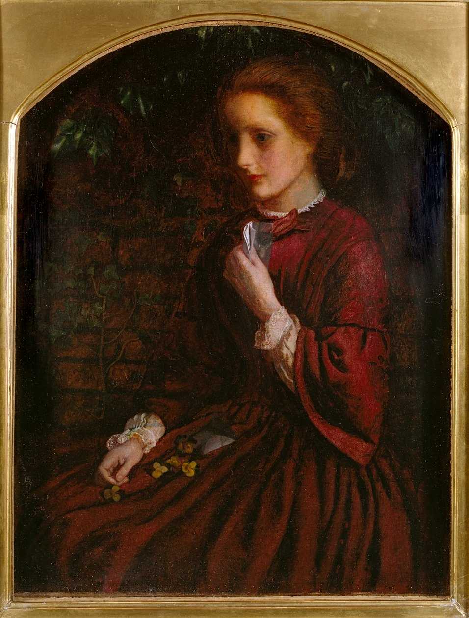 Penséer, c1860 av Arthur Hughes