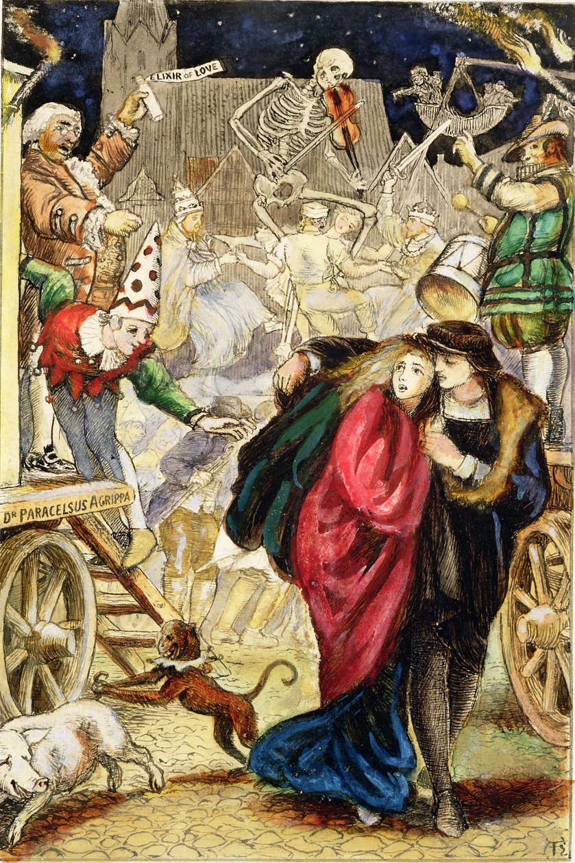 Vanity Fair, ca 1872 (svart bläck och akvarell ombord) av Arthur Hughes