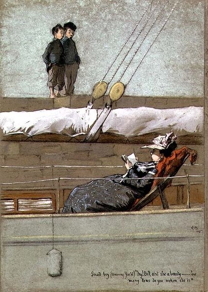 Liten pojke (beundrande yacht) 