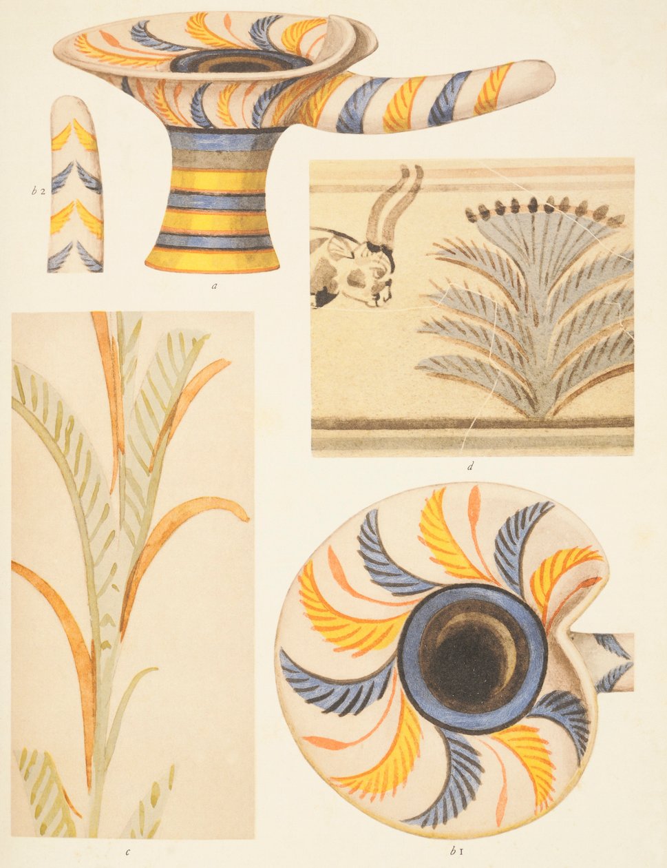 Detalj av keramikdekorationerna från Knossos av Arthur John Evans