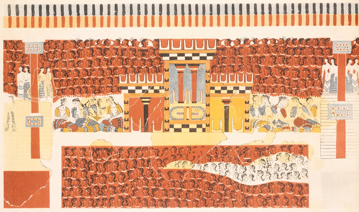 Rekonstruktion av en fresk av Knossos av Arthur John Evans