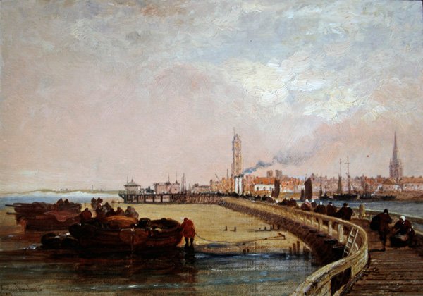 Vid hamnen: Calais av Arthur Joseph Meadows