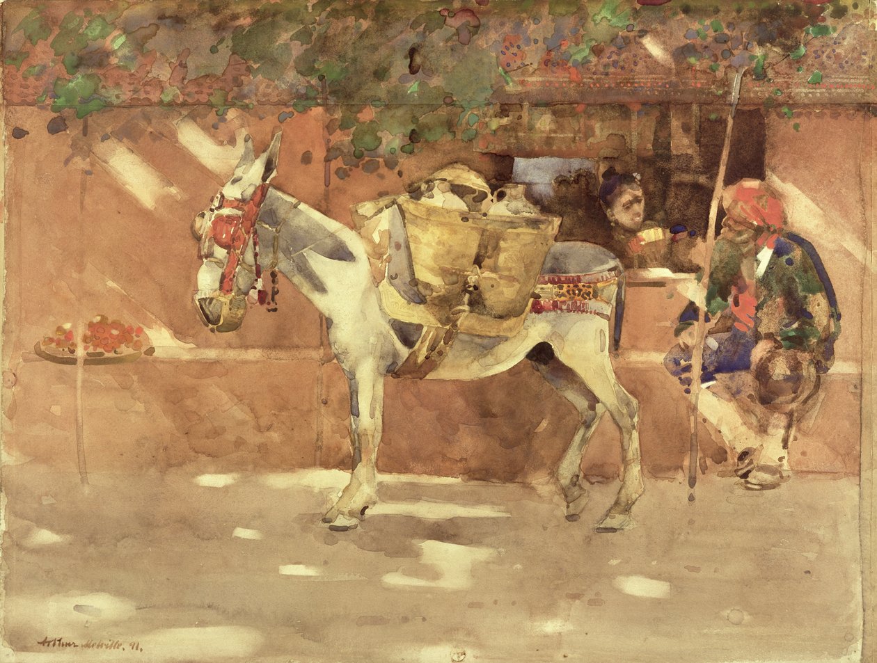 A Byway in Granada, 1891 (wc på papper) av Arthur Melville