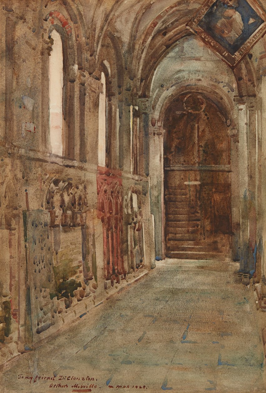 Norra gången i St. Magnus Cathedral, Kirkwall (akvarell) av Arthur Melville