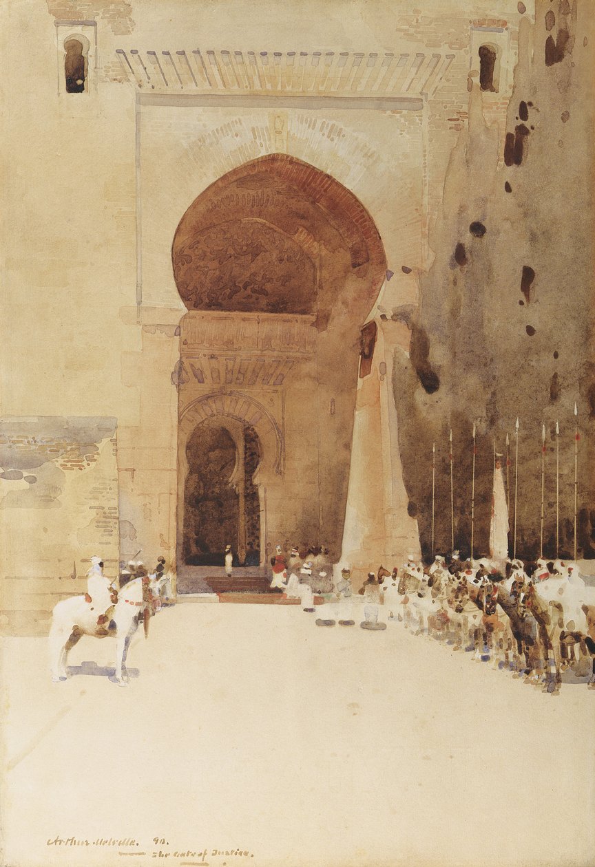 The Gates of Justice, 1890 (wc på papper) av Arthur Melville
