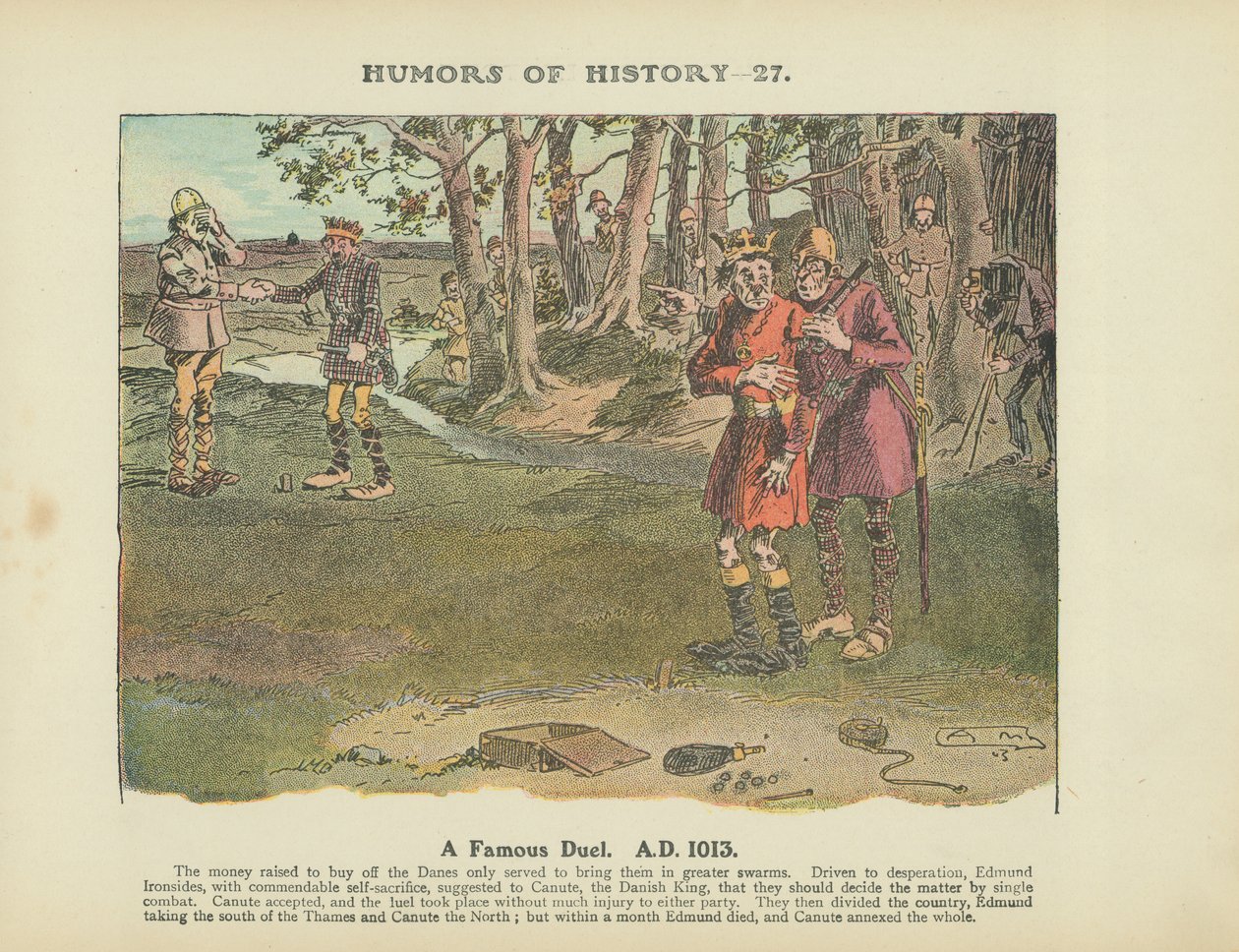 En berömd duell. A.D. 1013 (färglitografi) av Arthur Moreland