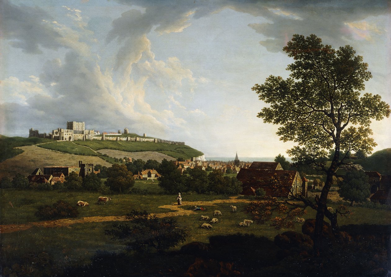 En omfattande utsikt över Dover och Dover Castle av Arthur Nelson