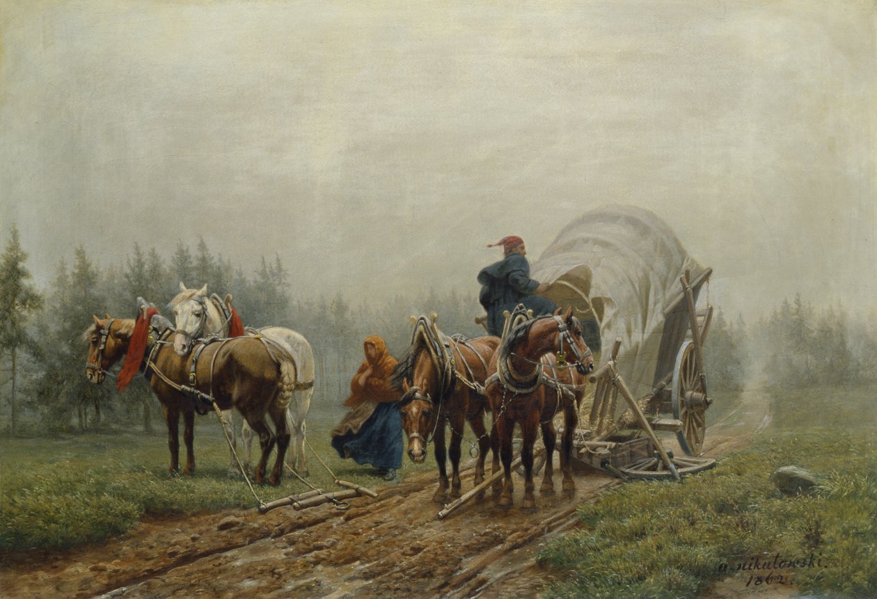 Den trasiga godsvagnen, 1862 av Arthur Nikutowski