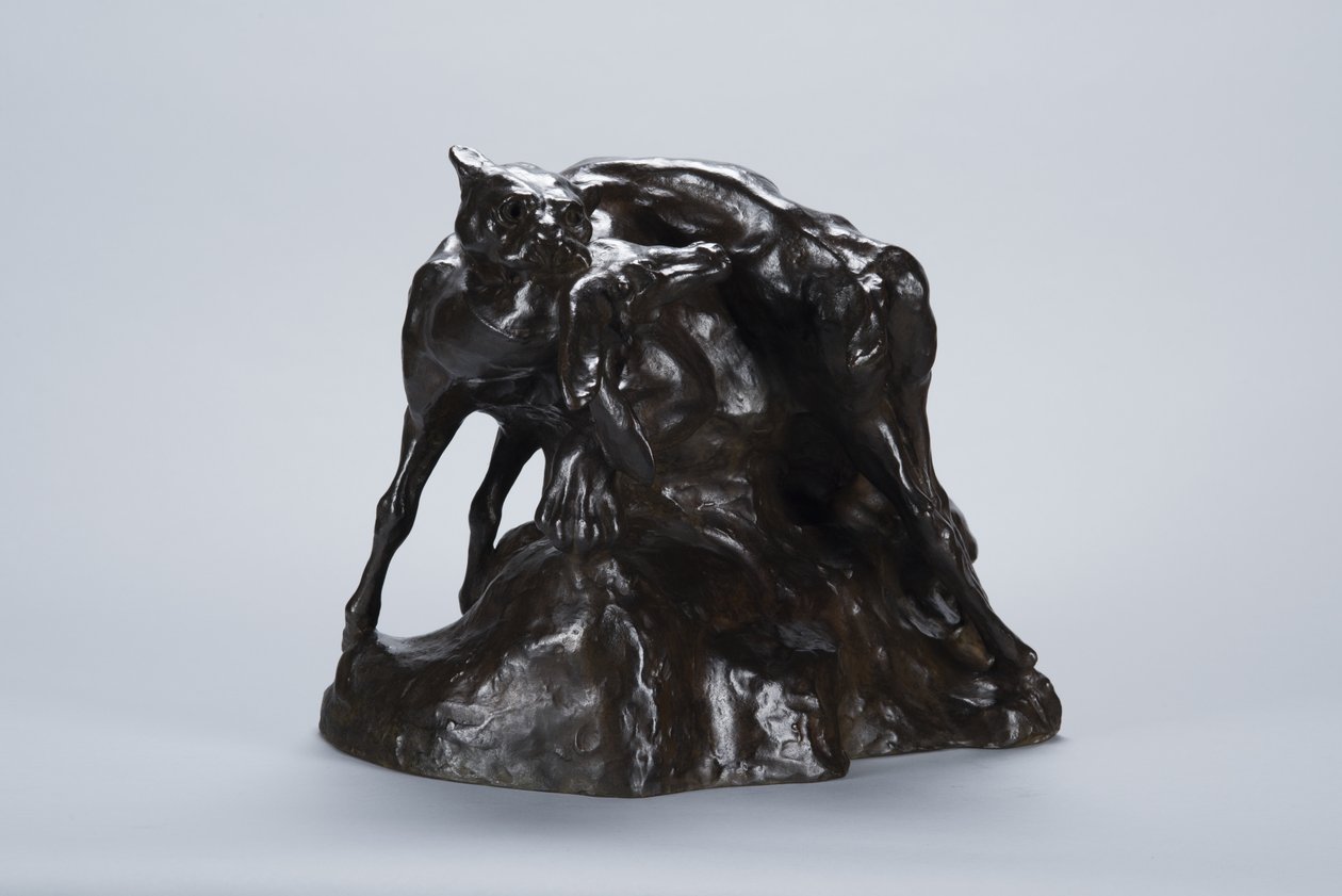 Puma Carrying Deer Carcass, ca 1900 (brons) av Arthur Putnam