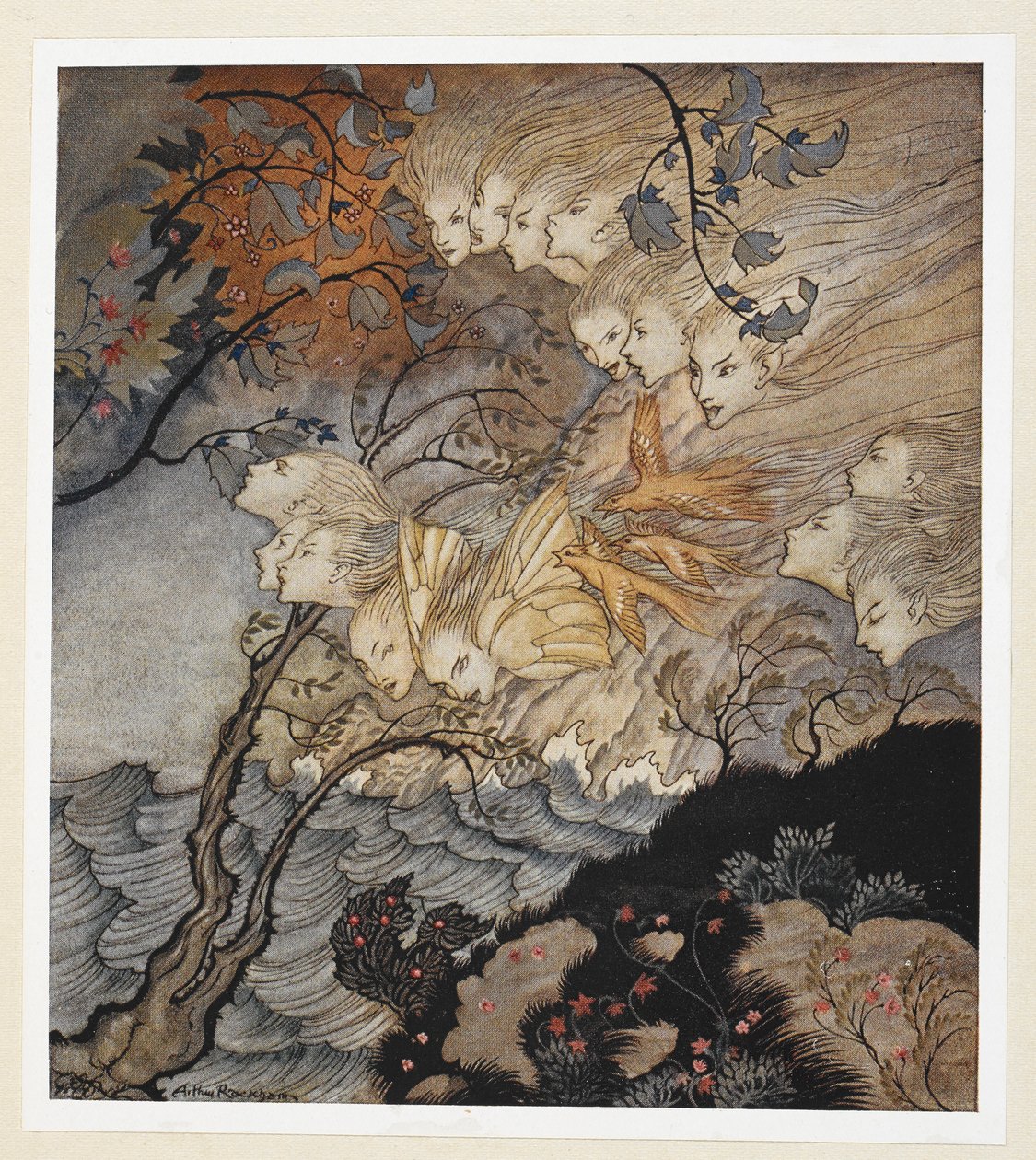 AKT III: Scen II, rad 147 ... och ibland en röst av Arthur Rackham
