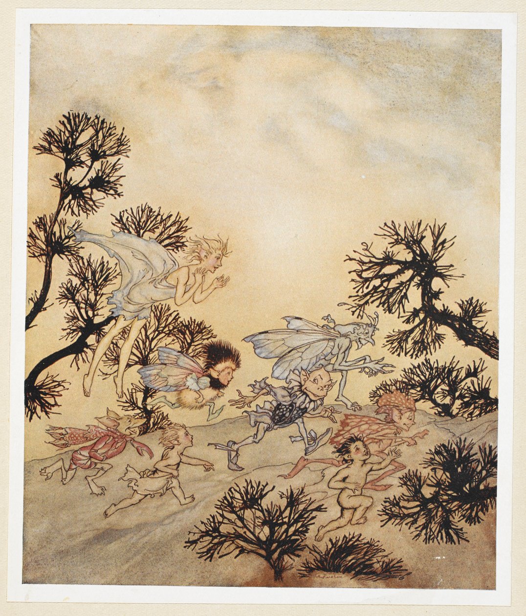 AKT IV: Scen I, rad 259 Gå och ladda mina troll att de slipa deras leder Med torra kramper av Arthur Rackham