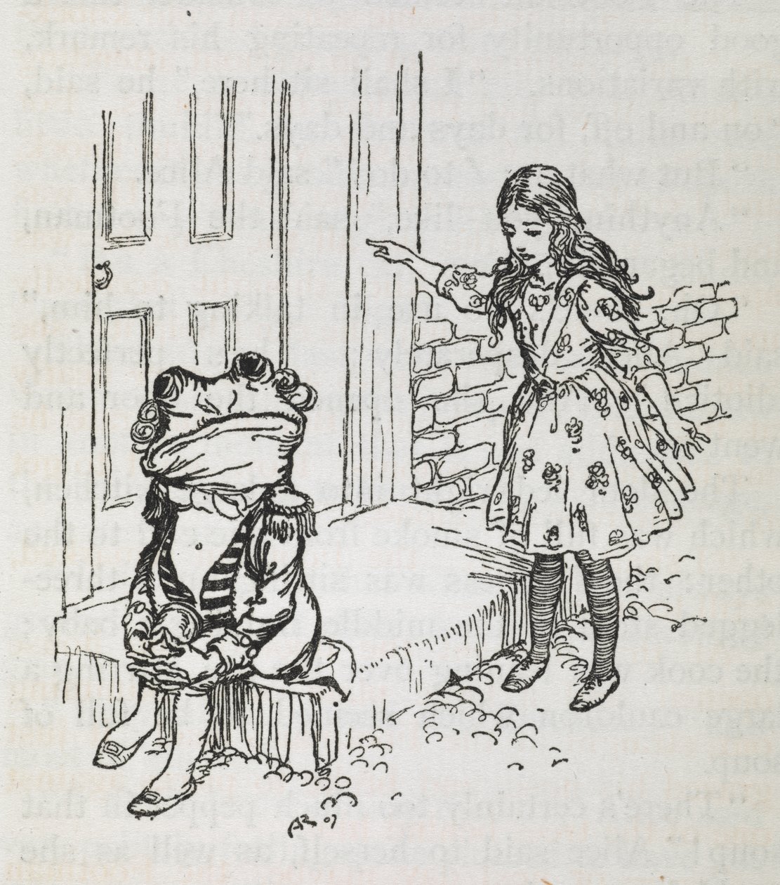 Alice och en groda utklädda till en lake av Arthur Rackham