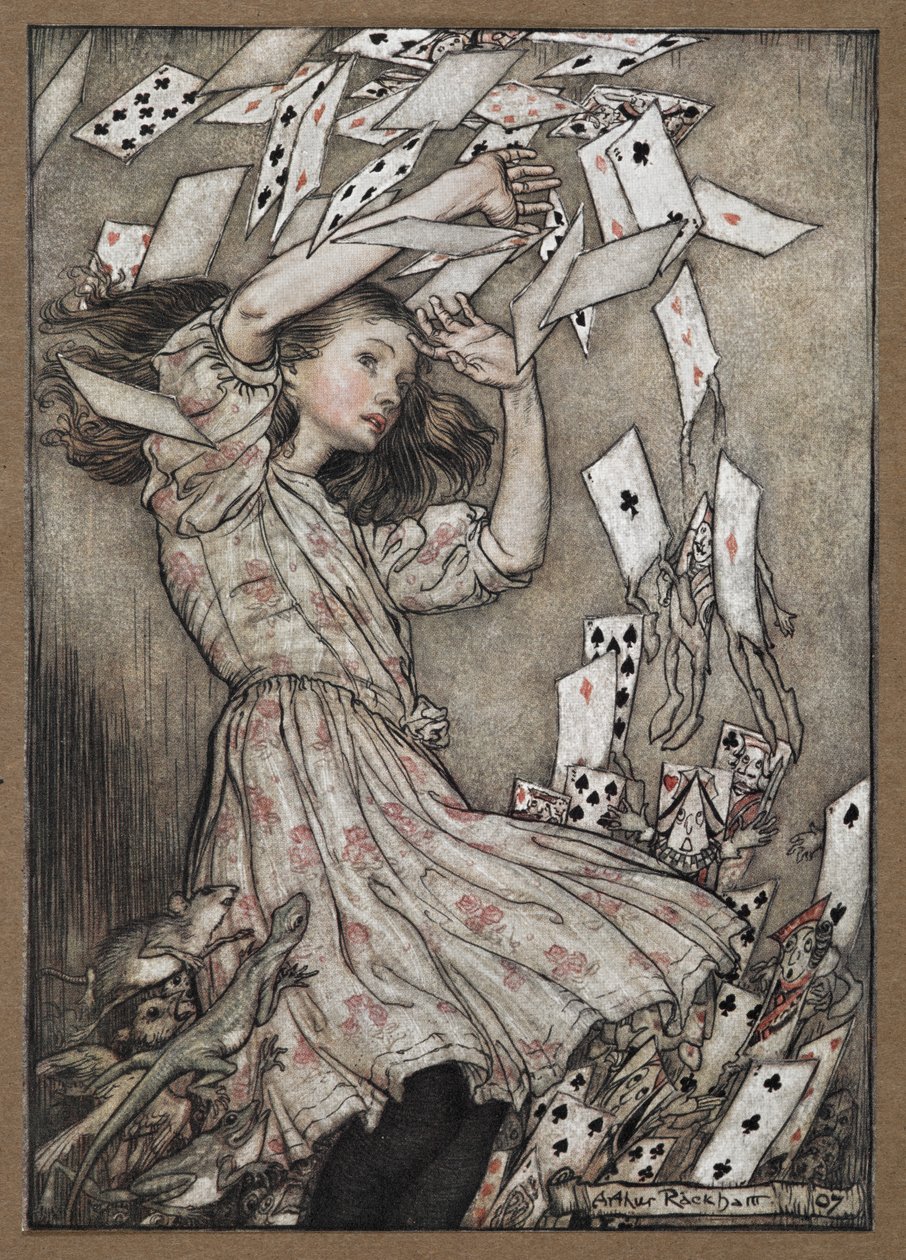 Alice och det fallande kortpaketet av Arthur Rackham