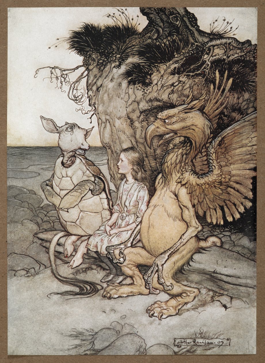 Alice with the Gryphon and the Mock Turtlesスウェーデン語 av Arthur Rackham