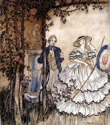 Bågskytte (penna och bläck, akvarell) av Arthur Rackham