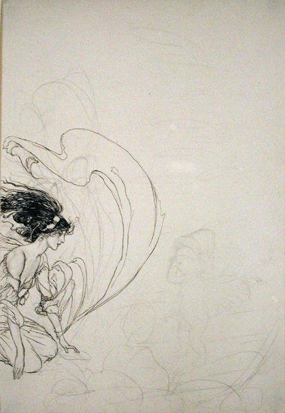 Vid pumpen (penna på papper) av Arthur Rackham